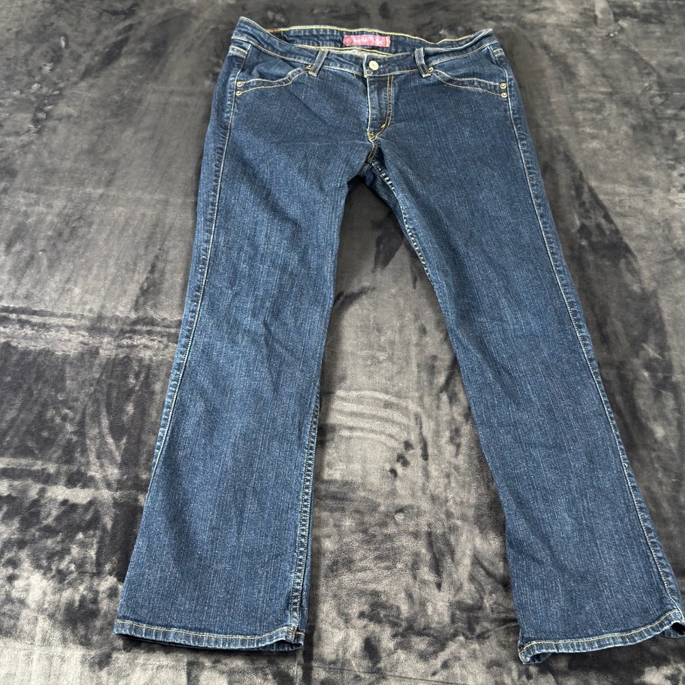 Levi's 524 Too Superlow Bootcut Jeans Womens 13M Blue Denim Flap Pocket Stretch